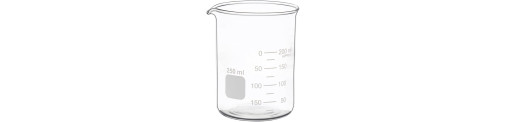 C&R: Vaso graduado bajo - Vidrio borosilicato 250ml