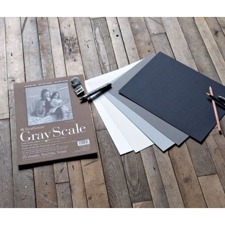 C&R: Block para Dibujo Greyscale 216g -Strathmore®