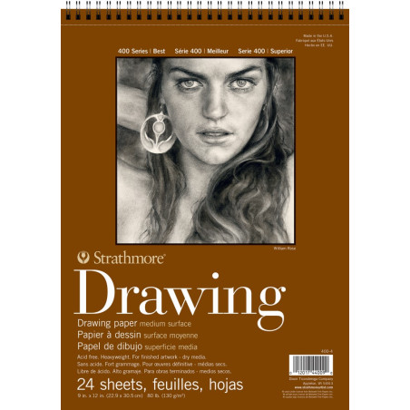 Croquera Drawing 130g 24H. 22.9X30.5cm Serie 400 - Strathmore