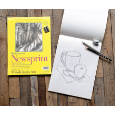 C&R: Block Newsprint 52g 50H. 22.9X30.5cm Serie 300 - Strathmore