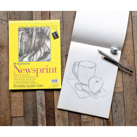 C&R: Block Newsprint 52g 50H. 22.9X30.5cm Serie 300 - Strathmore