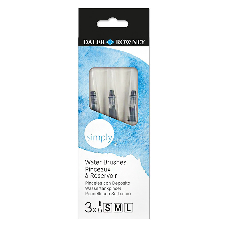 Set 3 pinceles con deposito de agua Simply - Daler Rowney