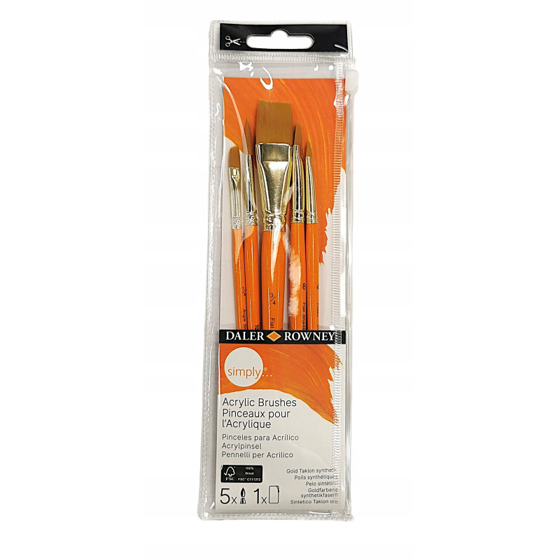 Set 5 pinceles para acrílicos Simply – DALER ROWNEY