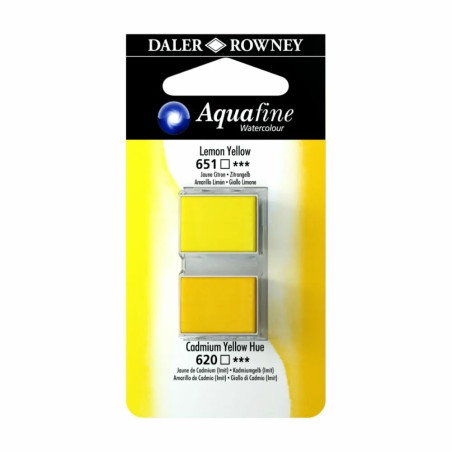 Amarillo Limón/Amarillo Cadmio 01 - Acuarela Aquafine 1/2 godet - Daler Rowney