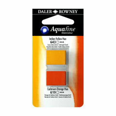 C&R: Amarillo Indio/Naranja Cadmio Hue 03 - Acuarela Aquafine 1/2 godet - Daler Rowney
