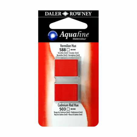 C&R: Bermellon/Rojo Cadmio Hue 04 - Acuarela Aquafine 1/2 godet - Daler Rowney
