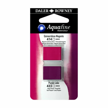 Magenta Quinacridona/Laca Púrpura 07 - Acuarela Aquafine 1/2 godet - Daler Rowney