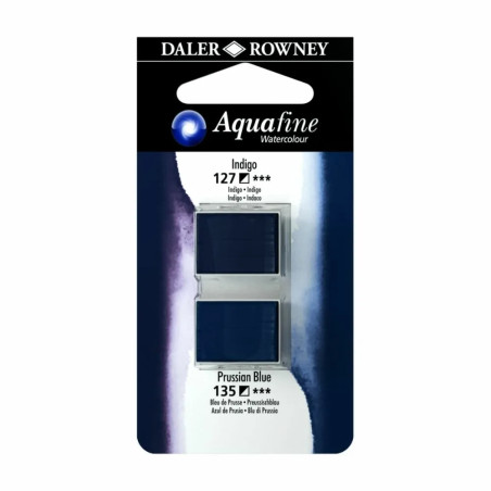 C&R: Índigo/Azul Prusia 10 - Acuarela Aquafine 1/2 godet - Daler Rowney