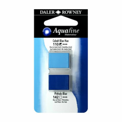 C&R: Azul Cobalto imit/Azul Phtalo 12 - Acuarela Aquafine 1/2 godet - Daler Rowney