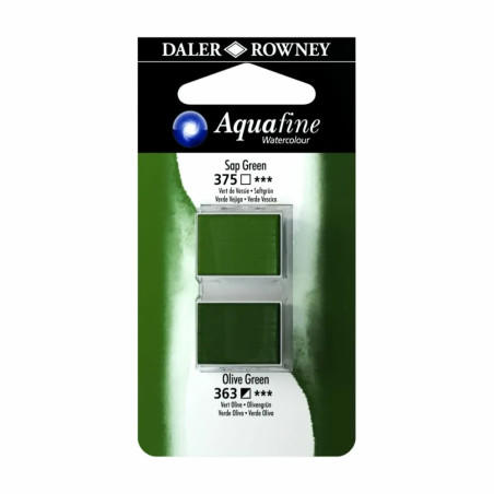 C&R: Verde Vejiga/Verde Oliva 16 - Acuarela Aquafine 1/2 godet - Daler Rowney
