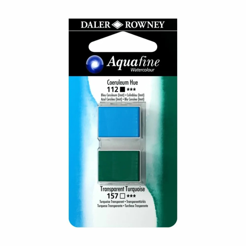 Azul Cerúleo Imit/Turquesa Trans 13 - Acuarela Aquafine 1/2 godet - Daler Rowney Azul Cerúleo Imit/Turquesa Trans 13 - Acuarela Aquafine 1/2 godet - Daler Rowney