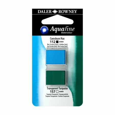 C&R: Azul Cerúleo Imit/Turquesa Trans 13 - Acuarela Aquafine 1/2 godet - Daler Rowney