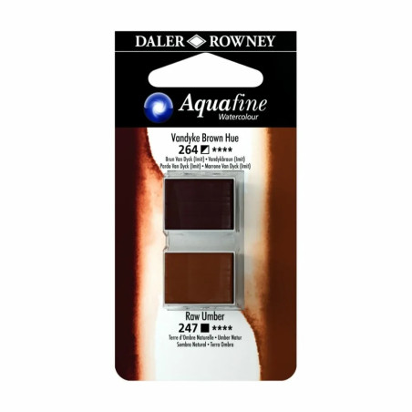 C&R: Pardo Vandyck Imit./T. Sombra Natural 20 - Acuarela Aquafine 1/2 godet - Daler Rowney