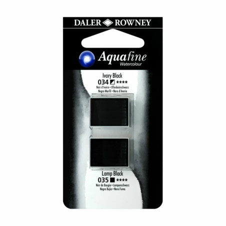 C&R: Negro Marfil/Negro Humo bujía 22 - Acuarela Aquafine 1/2 godet - Daler Rowney