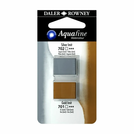 C&R: Plata Imit/Oro Imit 24 - Acuarela Aquafine 1/2 godet - Daler Rowney