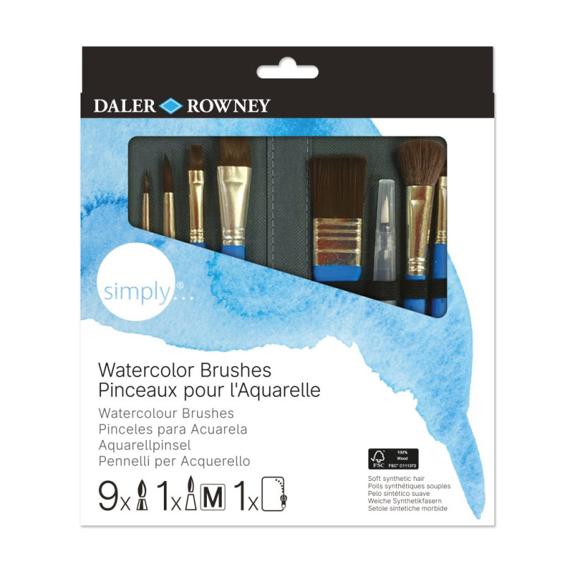 Set 10 pinceles con estuche para acuarela Simply – DALER ROWNEY