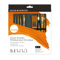 C&R: Set 10 pinceles con estuche para acrílico Simply – DALER ROWNEY