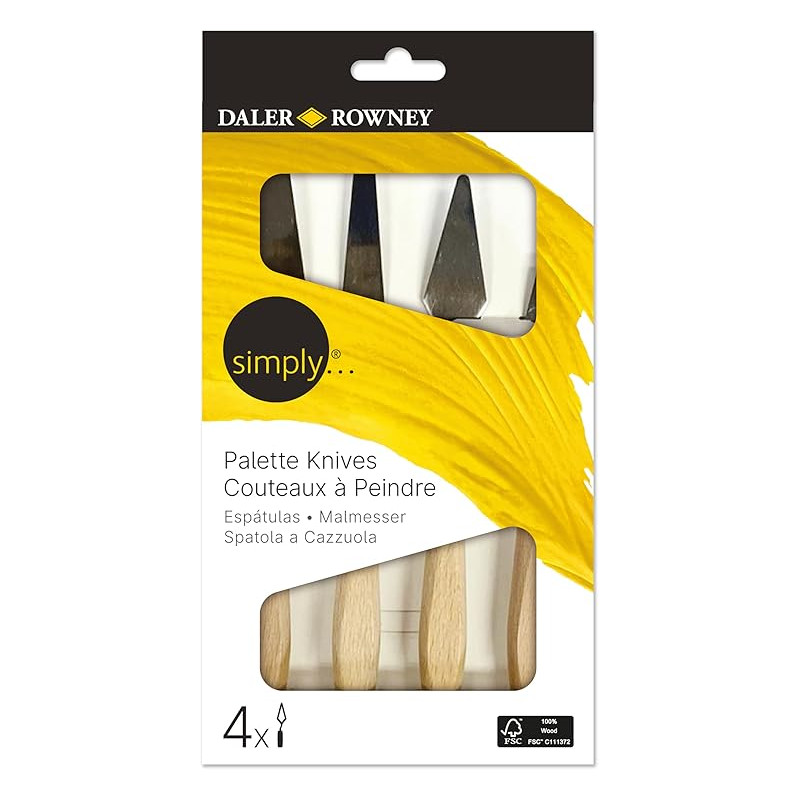 Set 4 espátulas metálica Simply - Daler- Rowney Set 4 espátulas metálica Simply - Daler- Rowney