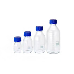 Botella Transparente con Tapa azul