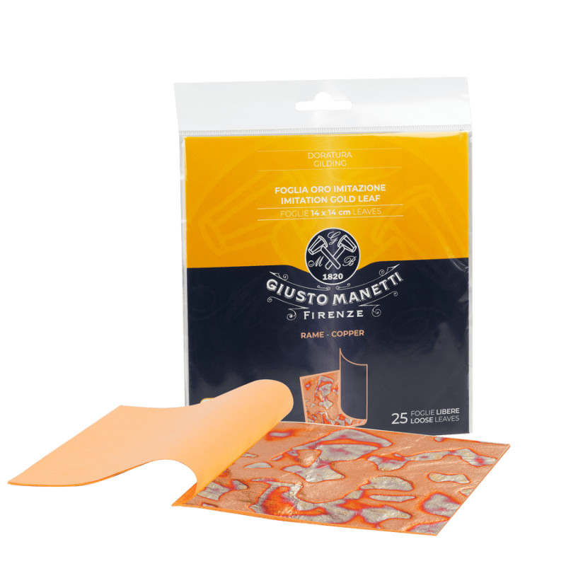 Lámina imitación oro variegada rojo 14x14 cm 25 uni.