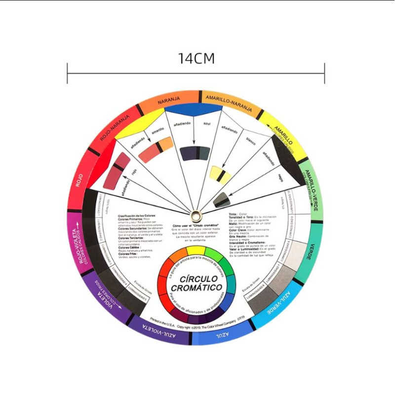 Círculo cromático o rueda de color 14cm