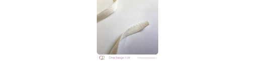C&R: Cinta espiga 1cm 100% algodón 1mt